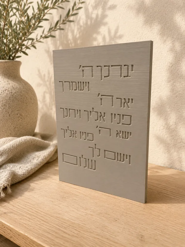 לוח ברכת כהנים - צבע חול, בעבודת יד